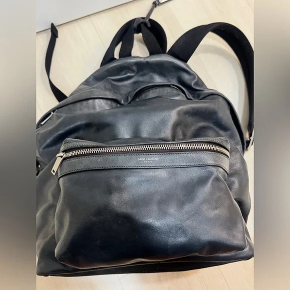 Saint Laurent Black Leather Backpack - Picture 2 of 6